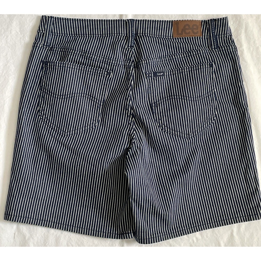 Womens Railroad Stripe Vintage Style Size 10 Shorts Mid Rise Reg Fit 7" Inseam - Picture 5 of 10